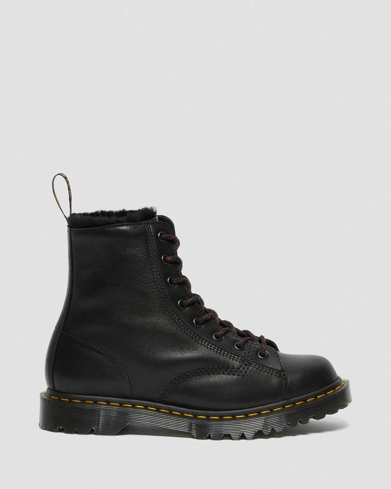 Dr Martens Barton Made in England Shearling Gevoerde Leren Enkellaars Heren Zwart | NL 368OKI